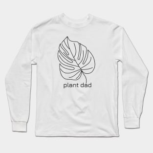 Plant Dad Garden Succulent House Plant Minimalistic Long Sleeve T-Shirt